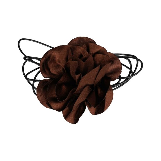 2117678691 Haarband bloem - Veter striklint - Bruin