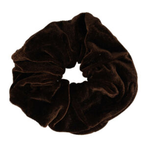 Haarelastiek Scrunchie – Basic – Velvet Stof – Donkerbruin