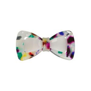 Haarspeld Patentspeld Strik 6,5cm – Marmer Patroon – Anti-Slip – Wit/Multicolor