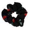 2119867473 Haarelastiek Scrunchie – Kersenprint – Gladde Stof – Rood Zwart
