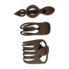 2120047002 Haarspeld Haarklemmen 8cm-11cm – XL Fantasievorm – Donkerbruin – Set van 3