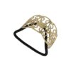 2120061390 Haarelastiek – Cuff 6cm – Opengewerkt Ornament – Metaalaccent – Zwart Goud