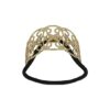 2120061393 Haarelastiek – Cuff 6cm – Opengewerkt Ornament – Metaalaccent – Zwart Goud