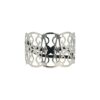 2120080599 Haarelastiek – Cuff 6cm – Opengewerkt Ornament – Metaalaccent – Zwart Zilver