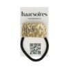 2120101431 Haarelastiek – Cuff 4cm – Recht Ribbel-Ornament – Metaalaccent – Zwart Goud