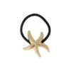 2120356761 Haarelastiek – Cuff 5cm – Zeester Ornament – Metaalaccent – Zwart Goud