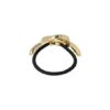 2120357112 Haarelastiek – Cuff 6cm – Knoop Ornament – Metaalaccent – Zwart Goud