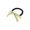 2121677865 Haarelastiek – Cuff 5cm – Kruis Ornament – Metaalaccent – Zwart Goud