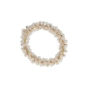 Haarelastiek – Bedekt met Facetkralen – Transparant Wit