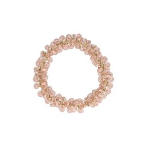 Haarelastiek – Bedekt met Facetkralen – Transparant Roze