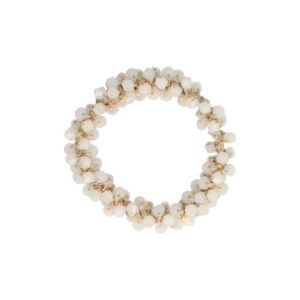 Haarelastiek – Bedekt met Facetkralen – Wit