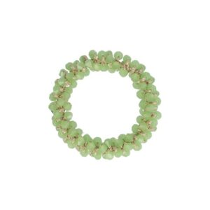 Haarelastiek – Bedekt met Facetkralen – Groen