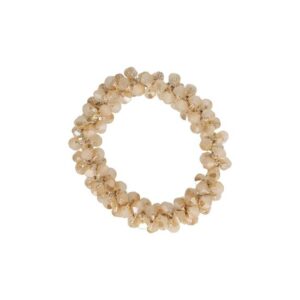 Haarelastiek – Bedekt met Facetkralen – Champagne