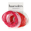 2123226066 Haarelastieken basic - Dun zonder metaal – Rood wit roze - Set van 24
