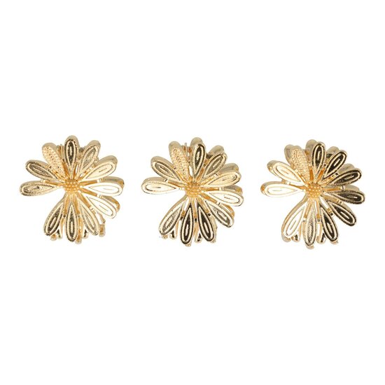 2123659719 Haarspeld Haarklemmen 3cm – Margriet Bloemvorm – Goud – Set van 3