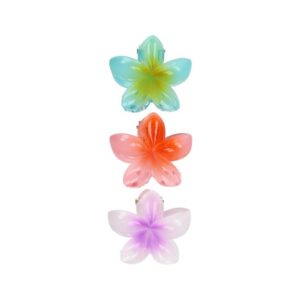 Haarspeld Haarklemmen 4cm – Lelie Bloemvorm – Paars Blauw Roze – Set van 3