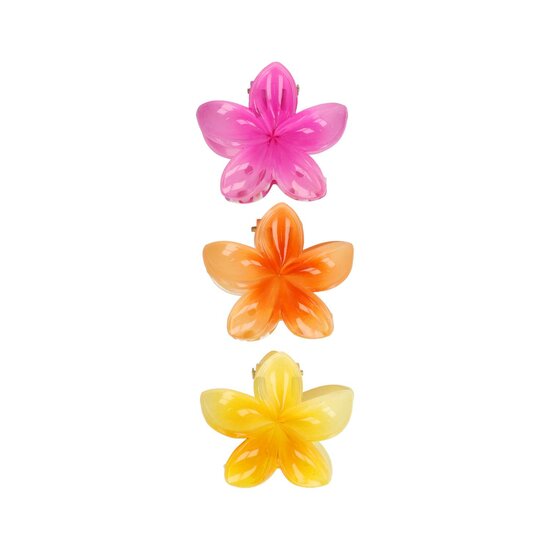 2123715144 Haarspeld Haarklemmen 4cm – Lelie Bloemvorm – Geel Roze Oranje – Set van 3