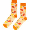 2125085634 Sokken Katoen - Bladeren Print - Oranje - Maat 38-45
