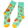 2125085643 Sokken Katoen - Fastfood Print - Groen Oranje - Maat 36-43