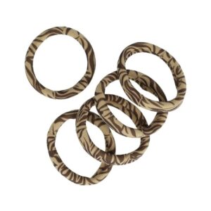 Haarelastieken basic - Endless dierenprint - Bruin - Set van 5