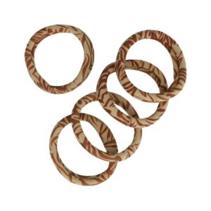 Haarelastieken basic - Endless dierenprint - Beige bruin - Set van 5