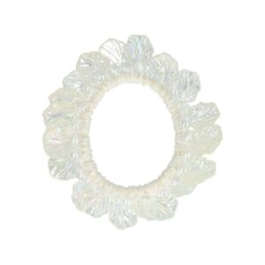 Haarelastiek – Bedekt met Schelpen Kralen – Transparant Wit