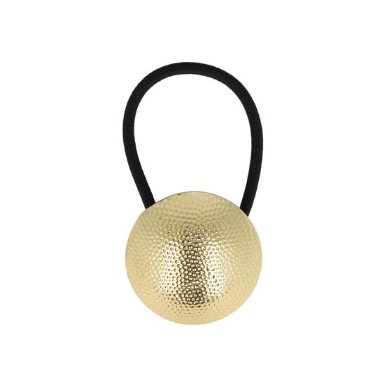 2125762758 Haarelastiek – Cuff 4cm – Cirkel Ornament – Metaalaccent – Zwart Goud