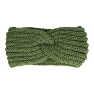 Haarband Twist 10cm – Effen Kleur – Gebreide Stof – Groen