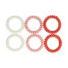 Haarelastieken Invisibobble - Telefoondraad matte kleur - Wit roze - Set van 6