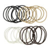 2136657246 Haarelastieken basic - Dun zonder metaal - Zwart wit beige bruin - Set van 24