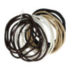 2136657249 Haarelastieken basic - Dun zonder metaal - Zwart wit beige bruin - Set van 24