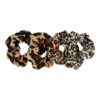 2137062564 Haarelastiek Scrunchie – Panterprint – Velvet Stof – Bruin – Set van 4