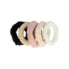 2137418958 Haarelastieken basic - Furry zonder metaal 6cm - Wit creme beige roze zwart - Set van 5