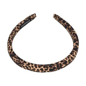 Haarband Diadeem 1,5cm – Dik Gevuld – Panterprint Stof – Handmade – Zwart Bruin
