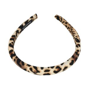 Haarband Diadeem 1,5cm – Dik Gevuld – Panterprint Stof – Handmade – Zwart Beige