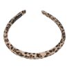 2144201928 Haarband Diadeem 1,5cm – Dik Gevuld – Panterprint Stof – Handmade – Beige Zwart