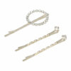 2144809542 Haarspeld schuifspeldjes - Cirkel strass steentjes 5cm - Zilver - Set van 3