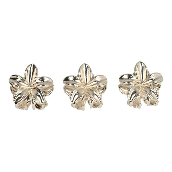 2144810196 Haarspeld Haarklemmen 3cm – Lelie Bloemvorm – Zilver – Set van 3