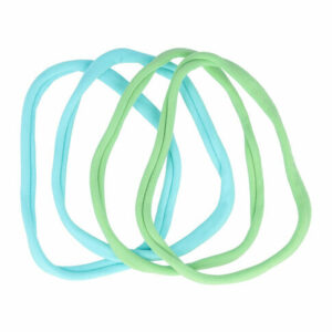 2146082031 Haarband sport - Elastiek endless nylon - Blauw groen - Set van 4
