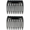 2147712282 Haarspeld Sierkam Opsteekkammen - Basic grove tand 5cm - Zwart - Set van 2
