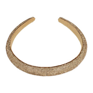 Haarband Diadeem 1,5cm – Dik Gevuld – Glitter Steentjes Stof – Goud
