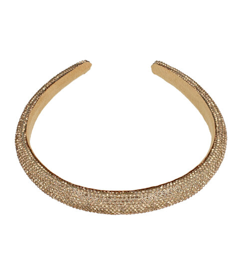 2148026640 Haarband Diadeem 1,5cm – Dik Gevuld – Glitter Steentjes Stof – Goud