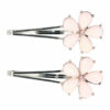 2148046080 Haarspeld schuifspeldjes - Bloem pastel 5cm - Roze zilver - Set van 2