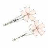 2148046086 Haarspeld schuifspeldjes - Bloem pastel 5cm - Roze zilver - Set van 2