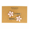 2148046089 Haarspeld schuifspeldjes - Bloem pastel 5cm - Roze zilver - Set van 2