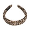 2151082944 Haarband Diadeem 3cm – Zacht Gevuld – Panterprint Stof – Handmade – Zwart Bruin Beige