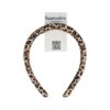 2151082950 Haarband Diadeem 3cm – Zacht Gevuld – Panterprint Stof – Handmade – Zwart Bruin Beige