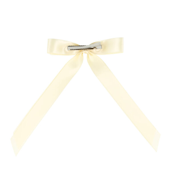 2183_6 Haarspeld Duckklem 12cm – Strik met 20cm Linten – Creme