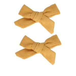Haarspeld Duckklem 8cm – Strik van Ribstof – Lichtbruin