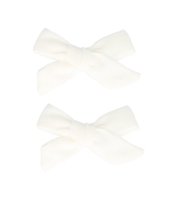 79665-6-7-8_71 Haarspeld Duckklem 8cm – Strik van Ribstof – Wit